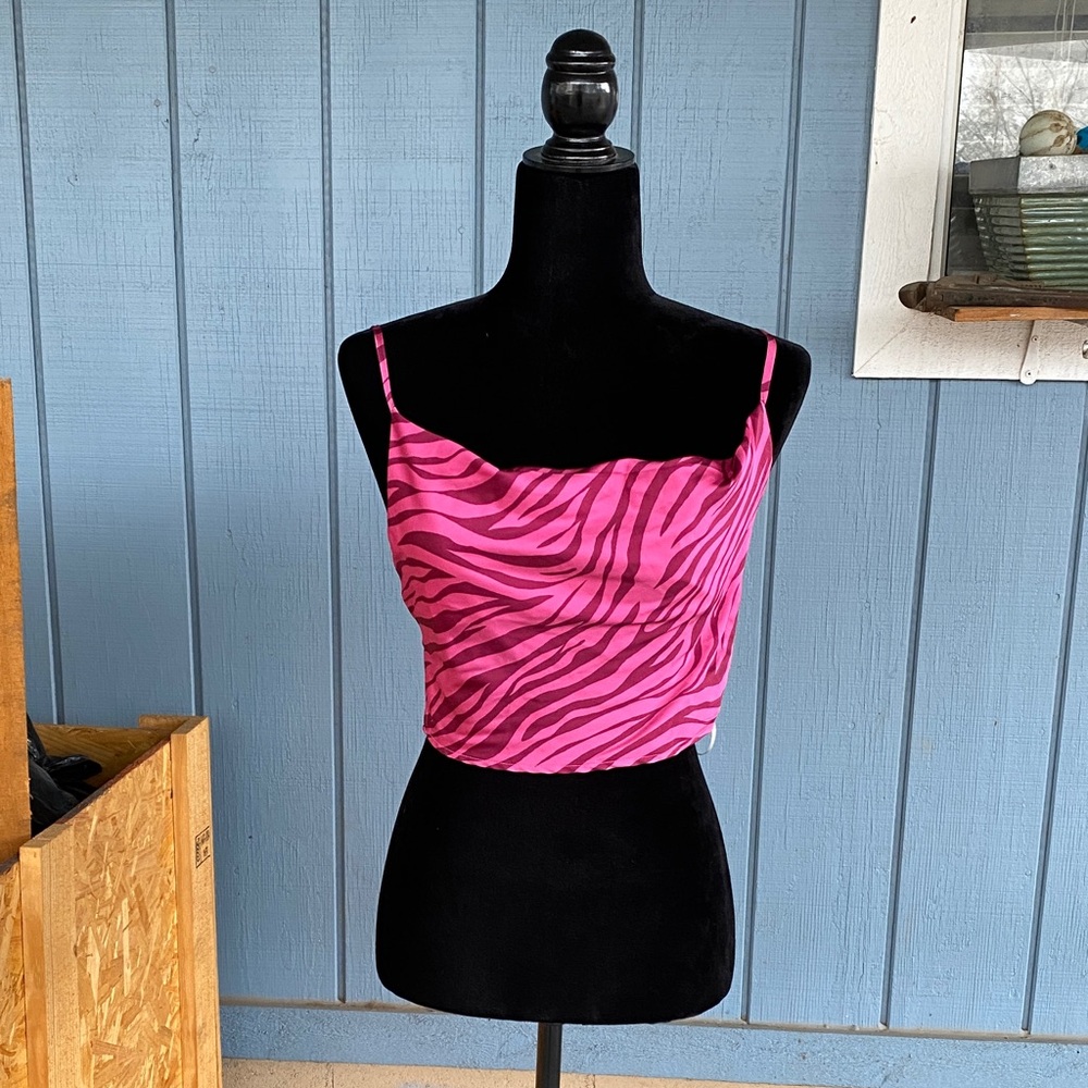 Princess Polly Hot Pink Zebra Stripe Top
